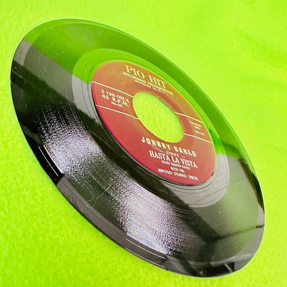 JOHNNY CARLO SINGS No Blue Tomorrow / Hasta La Vista PIO HIT 45rpm Vinyl Record‎ - Picture 5 of 6